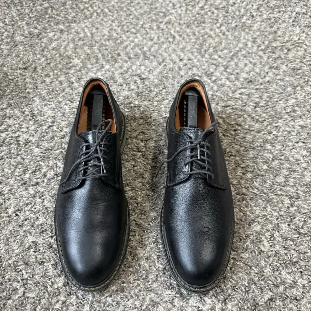 Allen Edmonds WANDERER COMFORT Plain Toe Blucher 11.5 D Black Grain Leather